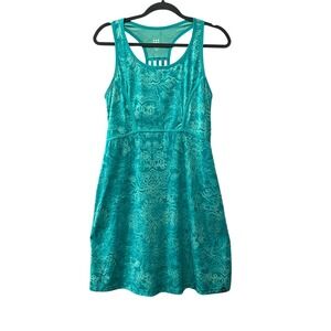 Title Nine Athletic Dress Womens Medium Teal Blue Dream Scroll Racerback Paisley
